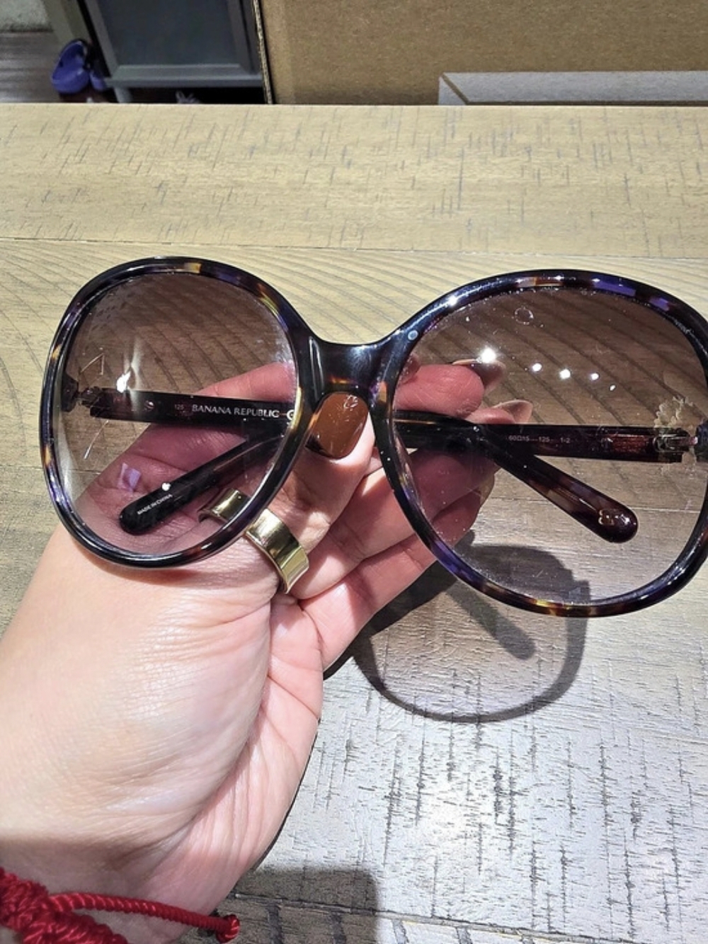 Banana Republic Tortoise Glasses in Brown & Purple